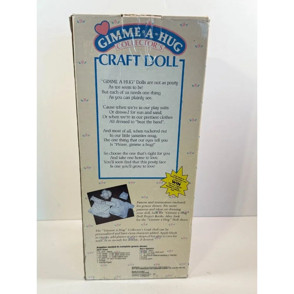 Vintage Gimme A Hug Craft Pouty Doll Bonita Worthing Cute Blonde Boy Teeth